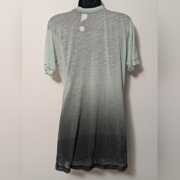 Women's NWT Affliction Mathilda Burnout V Neck T-Shirt Light Green Size XL - Picture 2 of 9